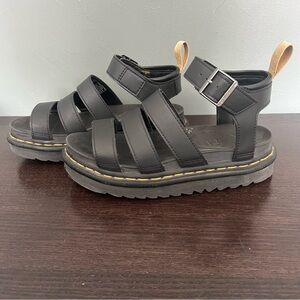 Dr. Martens (Doc Martens) Vegan Blaire Sandal Black Soft PU Women’s Size 7